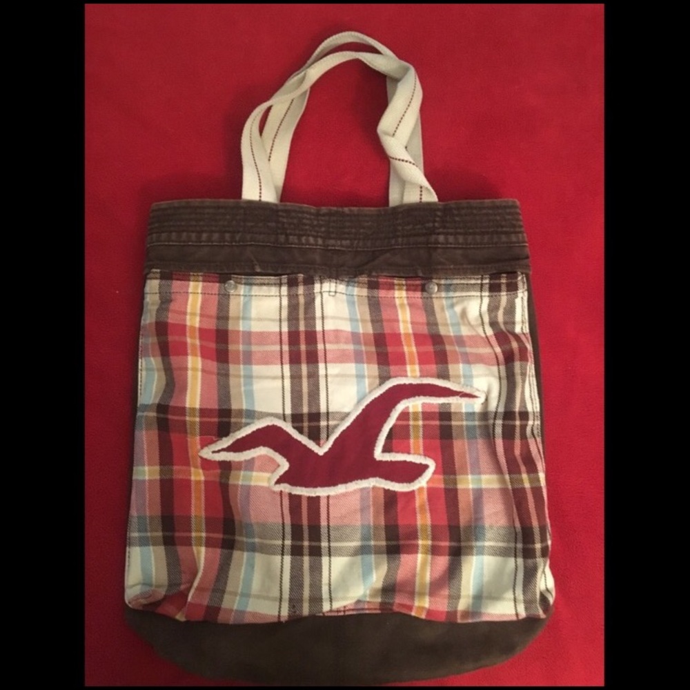 Vintage Plaid Hollister Canvas Bag